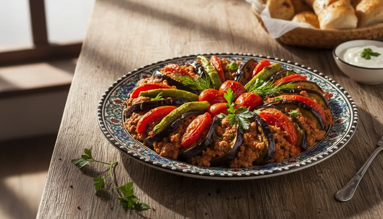 Akdeniz Usulü Fırında Patlıcan Kebap