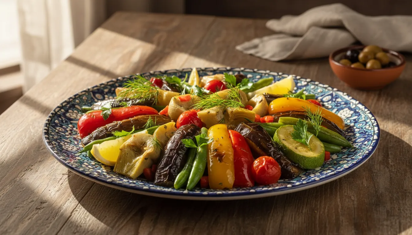 Ege Usulü Zeytinyağlı Çeşitli Sebzeler