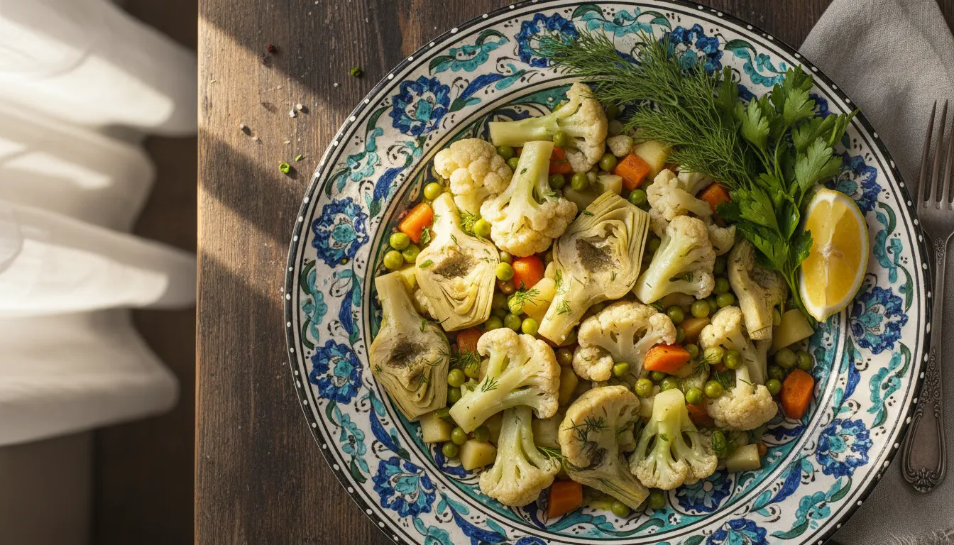 Marmara Usulü Zeytinyağlı Enginarlı Karnabahar görseli