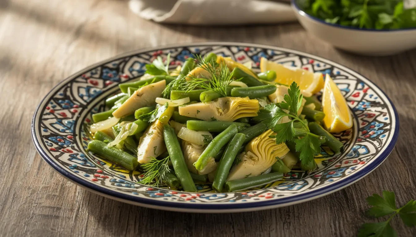 Ege Usulü Zeytinyağlı Enginarlı Taze Fasulye